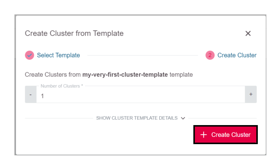Create Cluster from Template